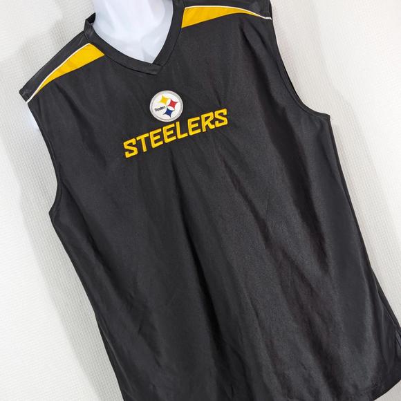 PITTSBURG STEELERS! NFL TEAM APPAREL! BLACK, RED, YELO EMBROIDERED TANK TOP!SZ L - Picture 7 of 7